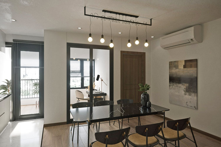 Czarny loftowy żyrandol EXX228-Onfo na metalowej belce