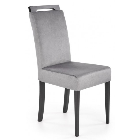 Bukowe krzesło z popielatą tapicerką Tridin
