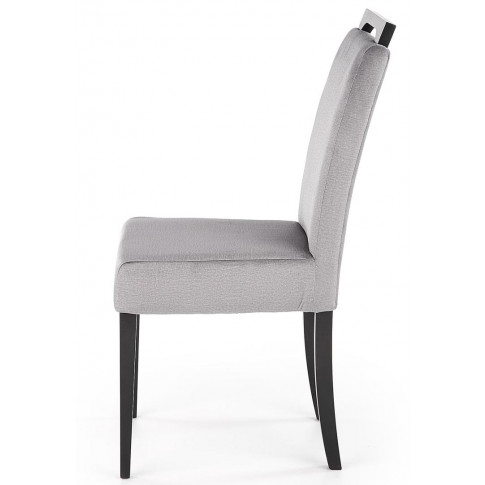 Czarne bukowe krzesło z popielatą tapicerką Tridin