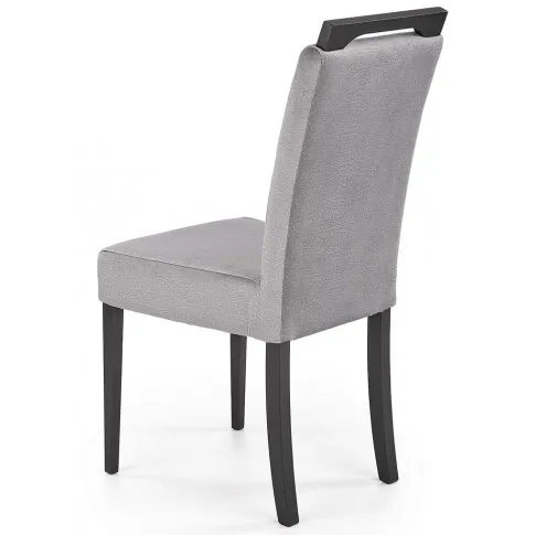 Drewniane bukowe krzesło z popielatą tapicerką Tridin