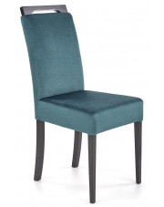 Drewniane krzesło z zieloną tapicerką - Tridin w sklepie Edinos.pl