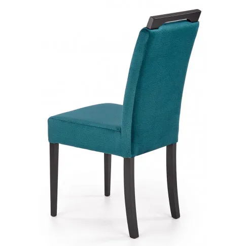 Drewniane bukowe krzesło z zieloną tapicerką Tridin