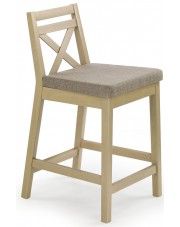 Drewniane krzesło barowe Lidan - dąb sonoma w sklepie Edinos.pl