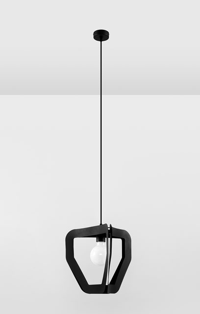 Czarna minimalistyczna lampa wisząca A712-Mesa w stylu loftowym