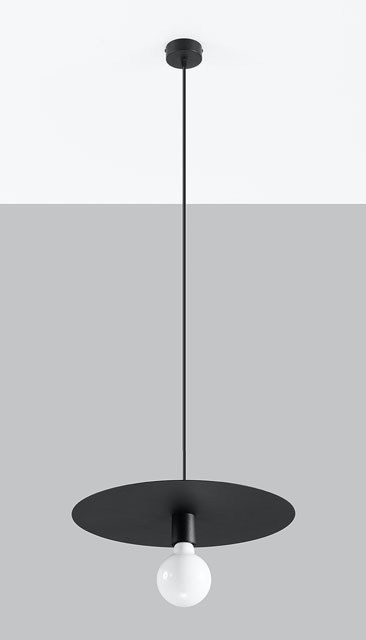 Czarna industrialna lampa wisząca kapelusz EXX235-Flavis