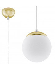 Biało-złota lampa wisząca kula 20 cm - EXX231-Ugi w sklepie Edinos.pl