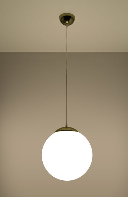 Biało-złota szklana lampa wisząca kula EXX232-Amareo