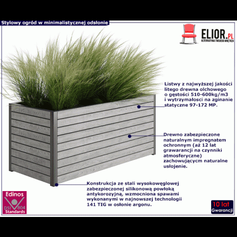 Szara olchowa donica ogrodowa Zeris