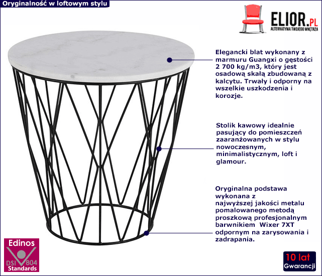 Okrągły stolik kawowy Obysdian 2X