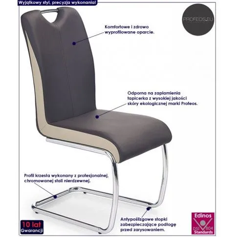 Fotografia Tapicerowane krzesło Geda - ciemny brąz z kategorii Krzesła