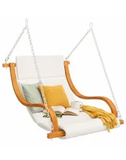 Śmietankowa huśtawka ogrodowa fotel - Domino w sklepie Edinos.pl