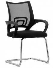 Czarne krzesło biurowe na płozach - Merti w sklepie Edinos.pl