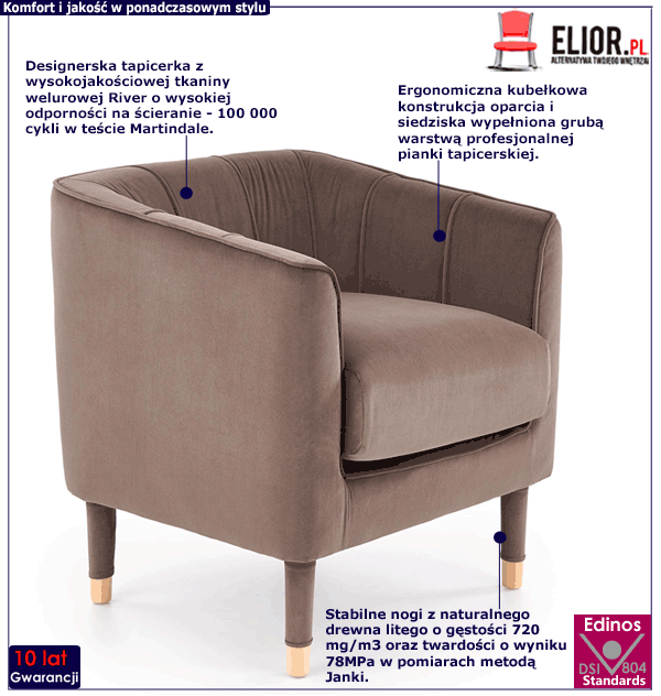 Klubowy fotel Dallas w stylu retro do salonu
