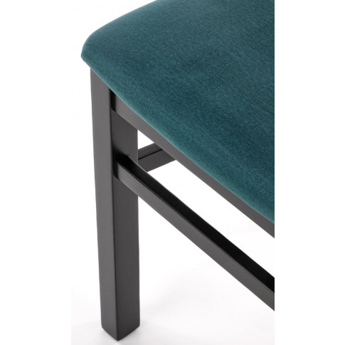 Drewniane czarne krzesło z zielonym siedziskiem Gizmo