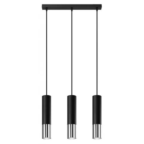 Czarno-chromowana lampa wisząca tuba EXX246-Loper