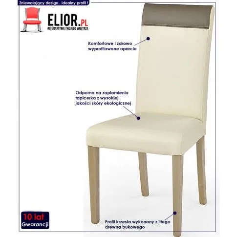 Fotografia Krzesło tapicerowane Zelux - popielate z kategorii Krzesła