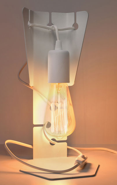 Biała industrialna lampka na biurko Y363-Zanari