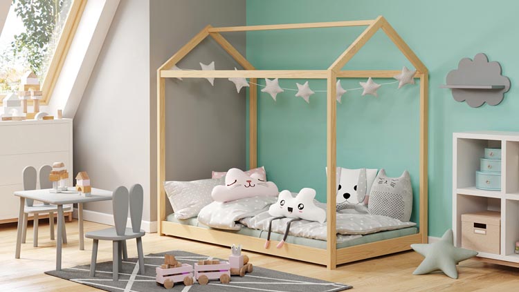 drewniane sosnowe łóżko dziecięce Melody