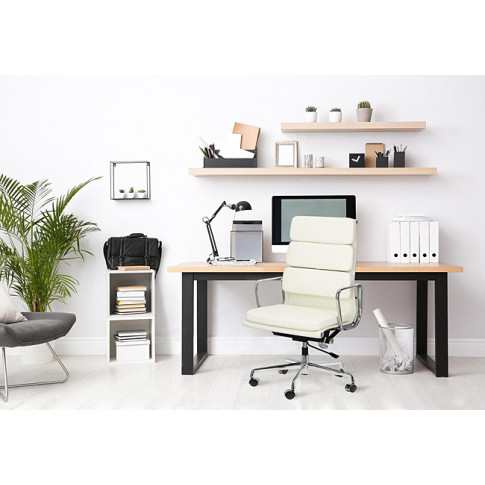 Biały fotel Salemo biurowy komfortowy