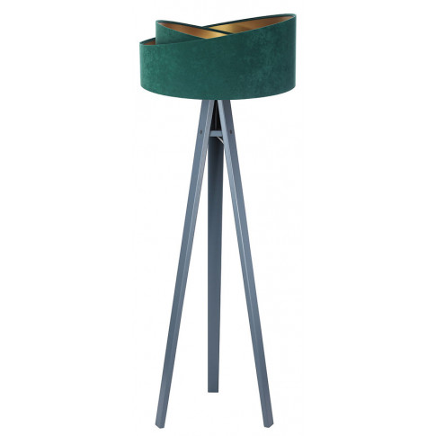 Zielona lampa stojąca EXX250-Volia z welurowym abażurem