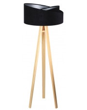 Czarno-sosnowa asymetryczna lampa stojąca trójnóg - EXX252-Diora w sklepie Edinos.pl