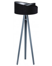 Czarno-antracytowa welurowa lampa stojąca trójnóg - EXX252-Diora w sklepie Edinos.pl