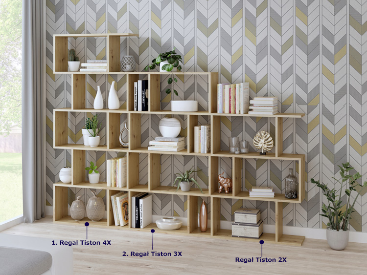 Wizualizacja wnętrz z wykorzystaniem regałów Triston