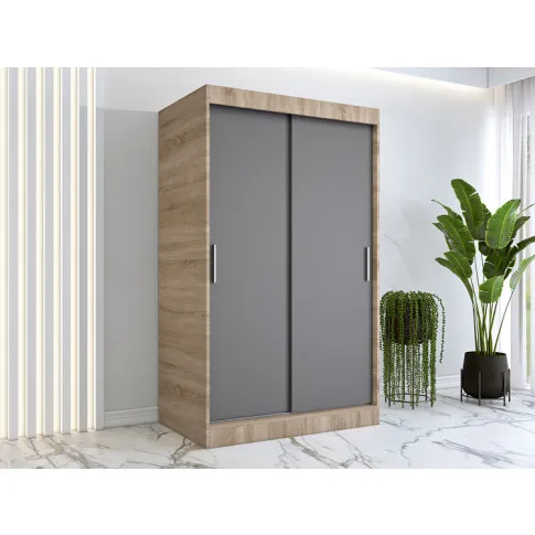 Wizualizacja aranżacji z wykorzystaniem szafy przesuwnej dąb sonoma antracyt 120 Corina 3X