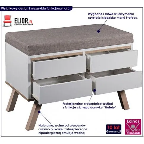 Zdjęcie regał na buty z siedzisiekm Bonito 3X | Edinos.pl