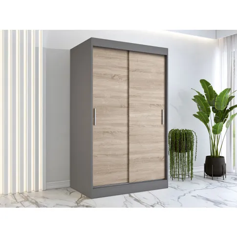 Wizualizacja aranżacji z wykorzystaniem szafy przesuwnej antracyt dąb sonoma 120 Corina 3X