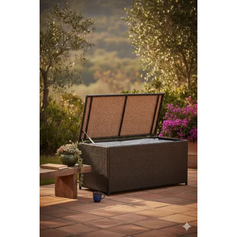 Brązowa skrzynia z rattanu Lagu 4X