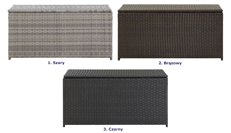 Dostępna kolorystyka skrzyni ogrodowej Lagu 4X
