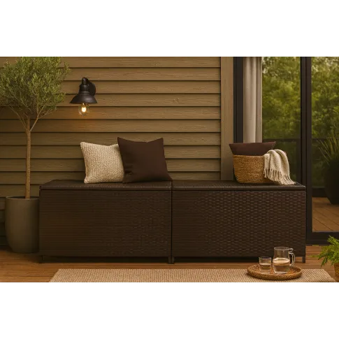 Wizualizacja skrzynii ogrodowej Lagu brązowa