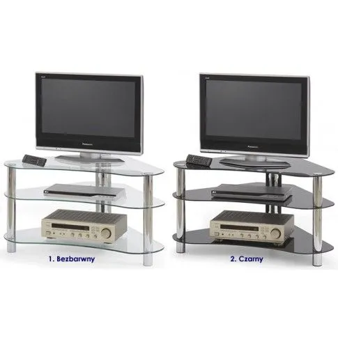 Zdjęcie bezbarwny szklany stolik RTV Aldea | Edinos.pl