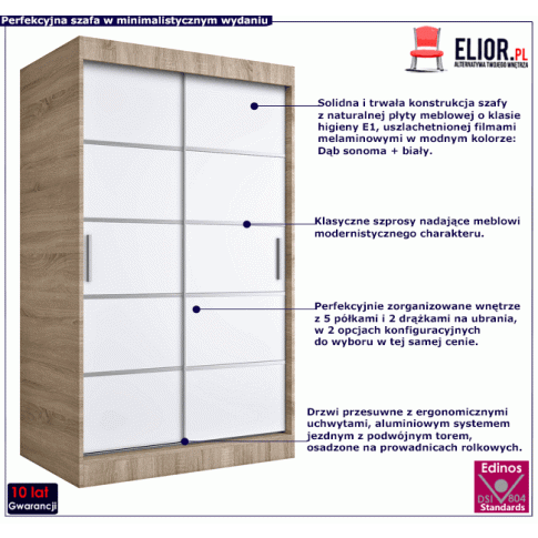 Szafa przesuwna dąb sonoma biały Livia 3X