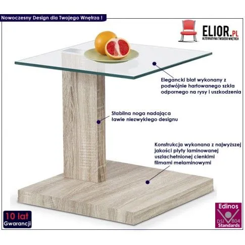 Fotografia Ława kwadratowa Monroi - ciemny dąb sonoma z kategorii Stoliki kawowe