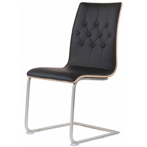 Zdjęcie produktu Pikowane krzesło Senter - czarne + orzech.