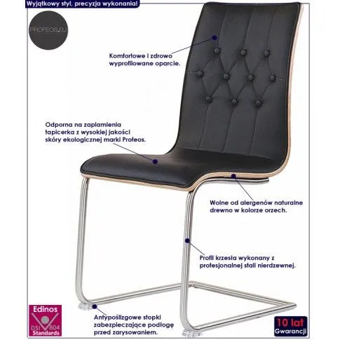 Fotografia Pikowane krzesło Gios - czarne + orzech z kategorii Strona główna