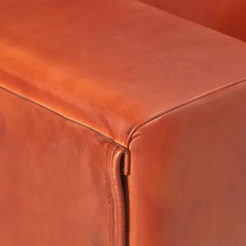 Sofa ciemnobrązowa skóra naturalna Exea 3Q 3-osobowa