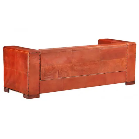 Sofa ciemnobrązowa skóra naturalna Exea 3Q 3-osobowa