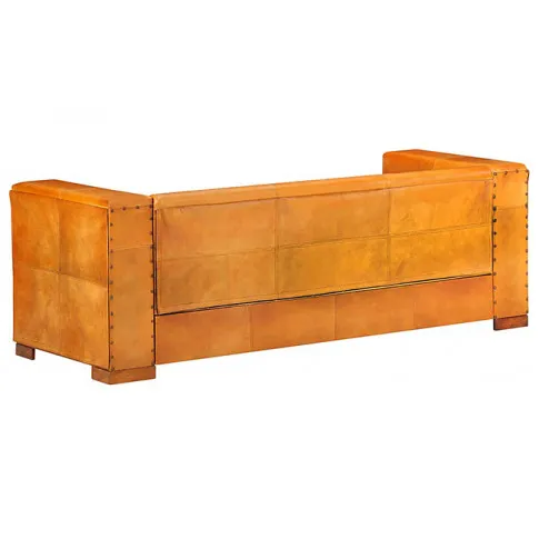 Sofa jasnobrązowa skóra naturalna Exea 3Q, 3-osobowa 