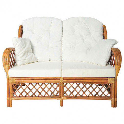 2-osobowa sofa jasnobrązowa rattanowa Zumea