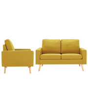 3-osobowy zestaw wypoczynkowy z fotelem, żółty - Eroa 3X w sklepie Edinos.pl