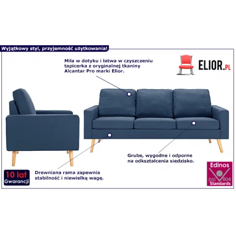 Czteroosobowy zestaw wypoczynkowy niebieski Eroa 4X