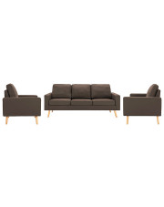 3-częsciowy brązowy zestaw wypoczynkowy z fotelem - Lavinia 3Q