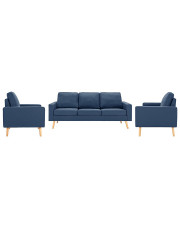 3-częsciowy niebieski zestaw wypoczynkowy z fotelem - Lavinia 3Q
