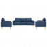 3-częsciowy niebieski zestaw wypoczynkowy z fotelem - Lavinia 3Q