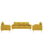 3-częsciowy żółty zestaw wypoczynkowy z fotelem - Lavinia 3Q w sklepie Edinos.pl