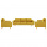 3-częsciowy żółty zestaw wypoczynkowy z fotelem - Lavinia 3Q