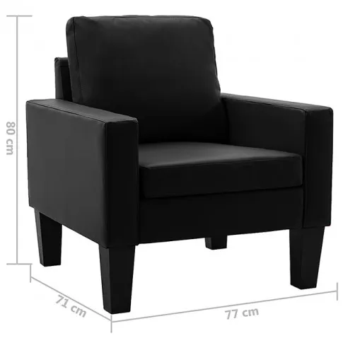 3-osobowy czarny komplet wypoczynkowy Zuria 2A 